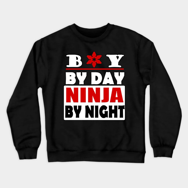 Ninja boy birthday gift sports children Crewneck Sweatshirt by FindYourFavouriteDesign